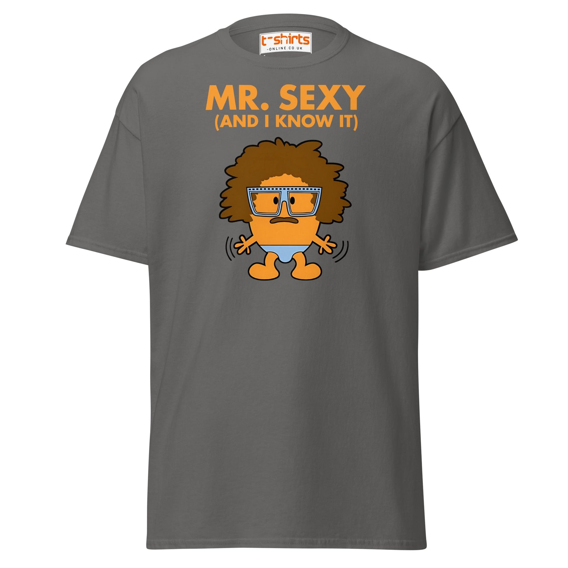 Mr. Sexy T-Shirt | Funny Cartoon Humor Tee - Charcoal - T-Shirts Online