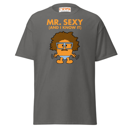 Mr. Sexy T-Shirt | Funny Cartoon Humor Tee - Charcoal - T-Shirts Online