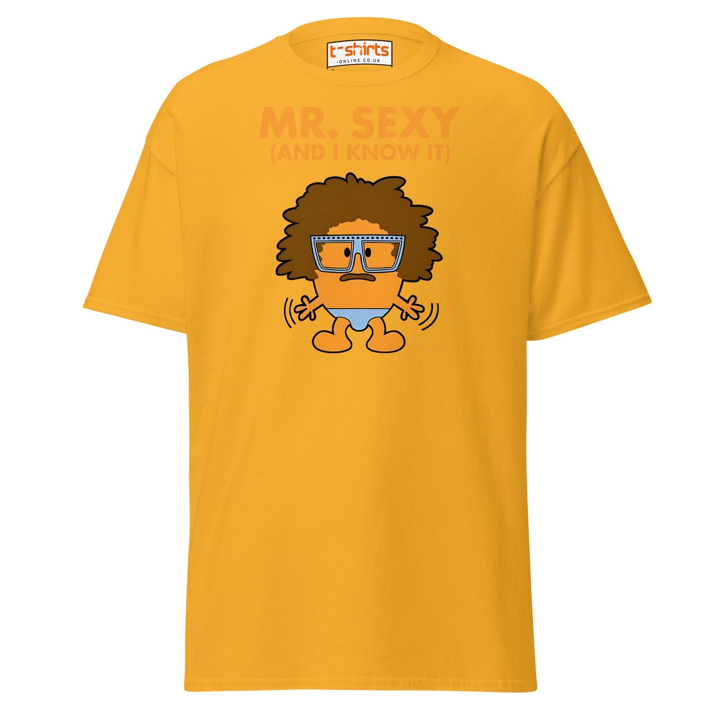 Mr. Sexy T-Shirt | Funny Cartoon Humor Tee - Gold - T-Shirts Online