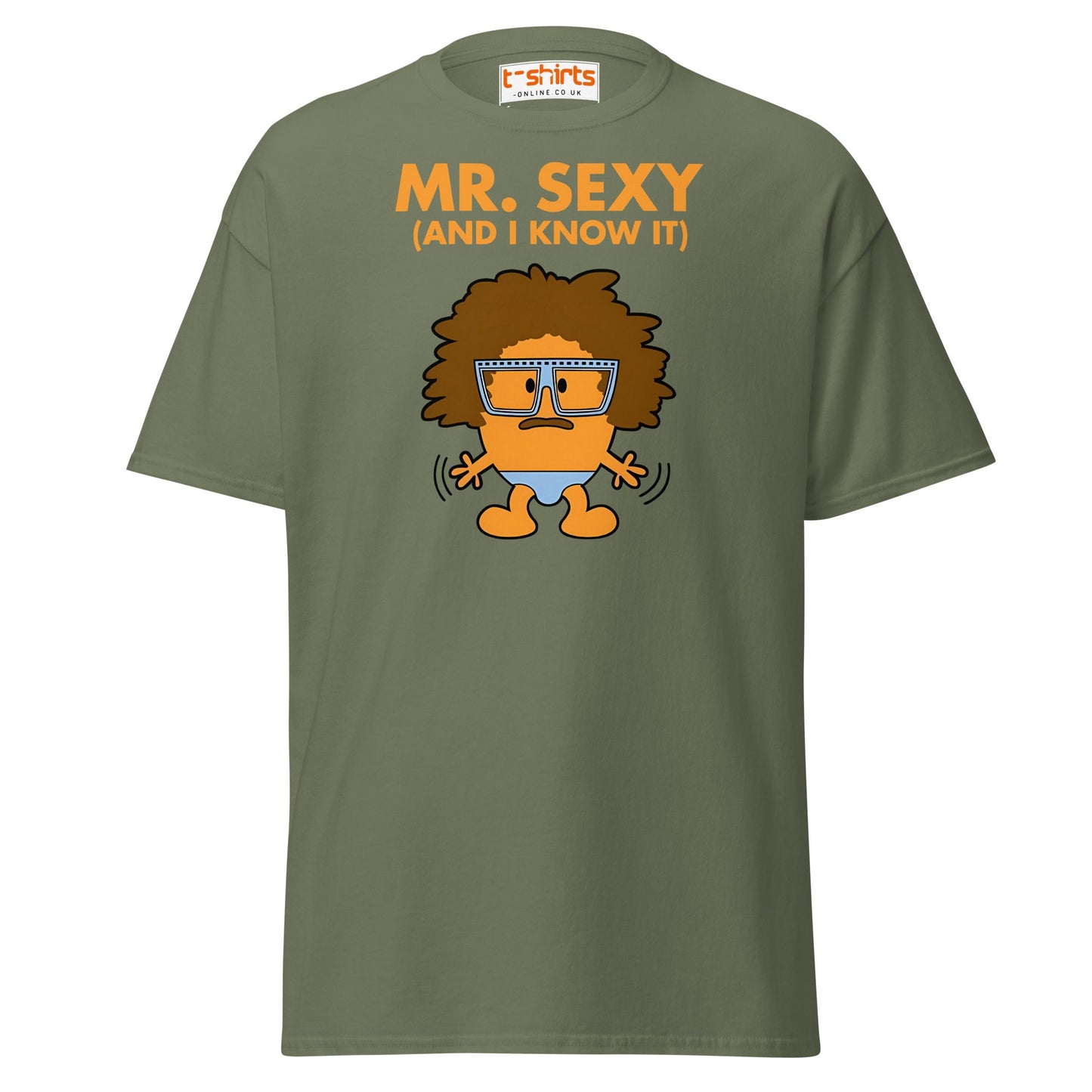 Mr. Sexy T-Shirt | Funny Cartoon Humor Tee - Military Green - T-Shirts Online