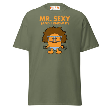 Mr. Sexy T-Shirt | Funny Cartoon Humor Tee - Military Green - T-Shirts Online