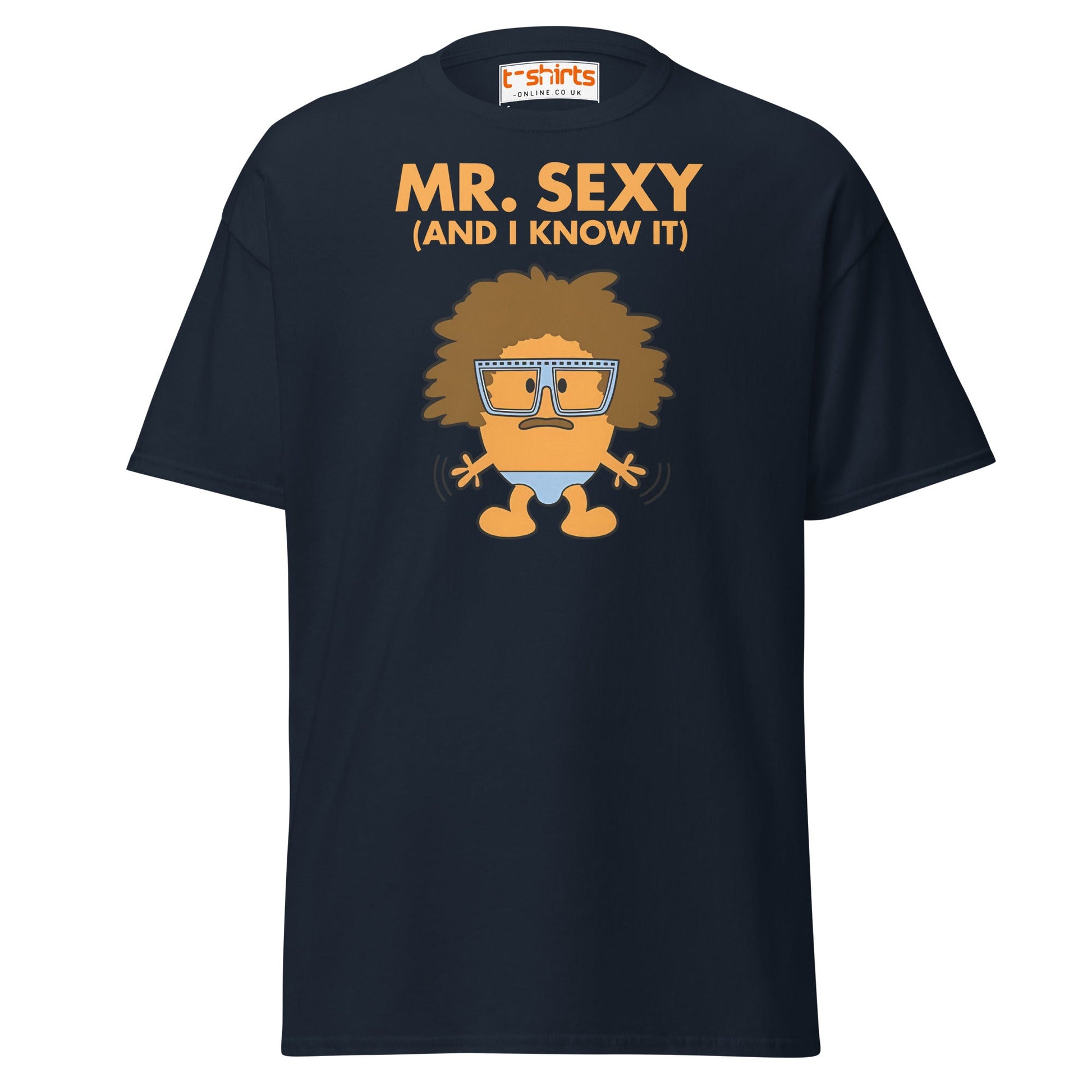 Mr. Sexy T-Shirt | Funny Cartoon Humor Tee - Navy - T-Shirts Online