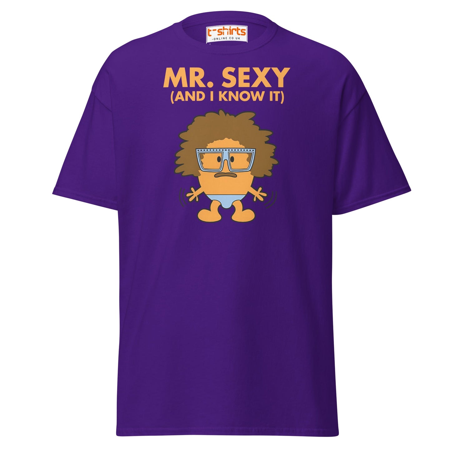 Mr. Sexy T-Shirt | Funny Cartoon Humor Tee - Purple - T-Shirts Online