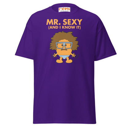 Mr. Sexy T-Shirt | Funny Cartoon Humor Tee - Purple - T-Shirts Online