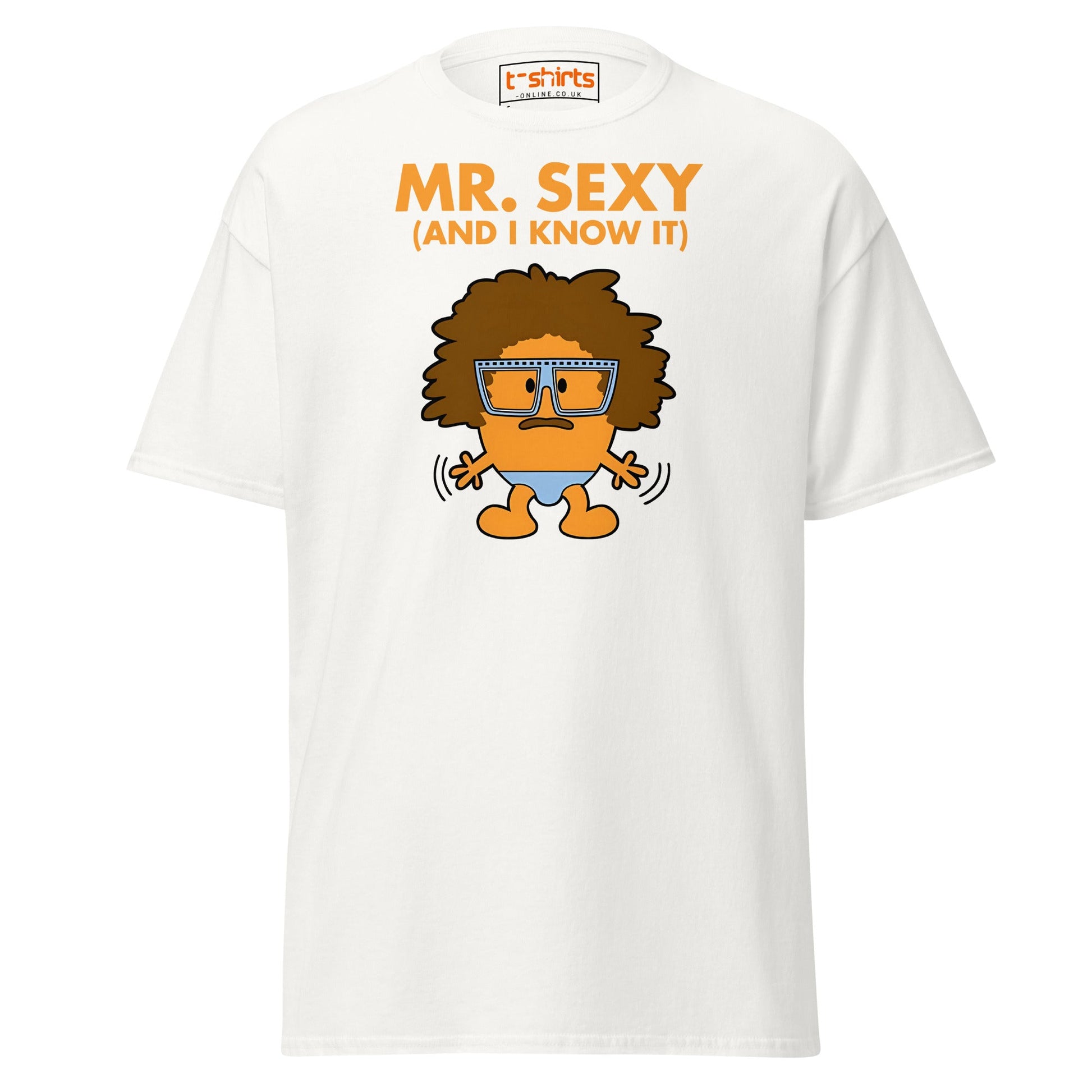 Mr. Sexy T-Shirt | Funny Cartoon Humor Tee - White - T-Shirts Online