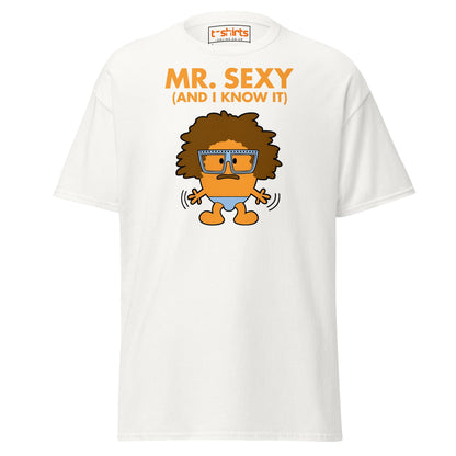 Mr. Sexy T-Shirt | Funny Cartoon Humor Tee - White - T-Shirts Online