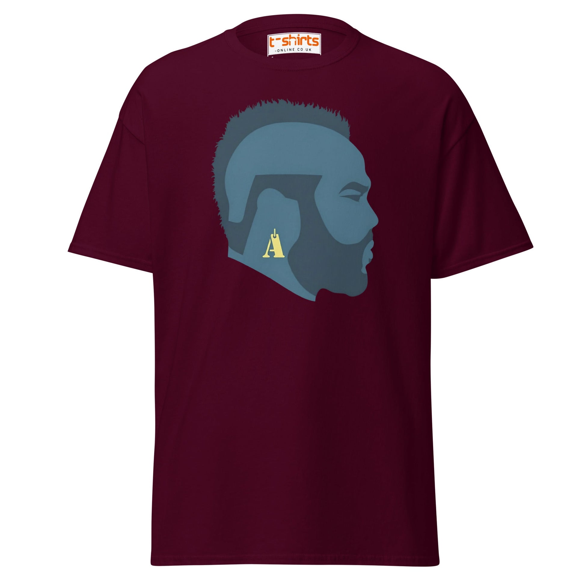 Mr. T Silhouette T-Shirt | Bold Retro Style Tee - Maroon - T-Shirts Online