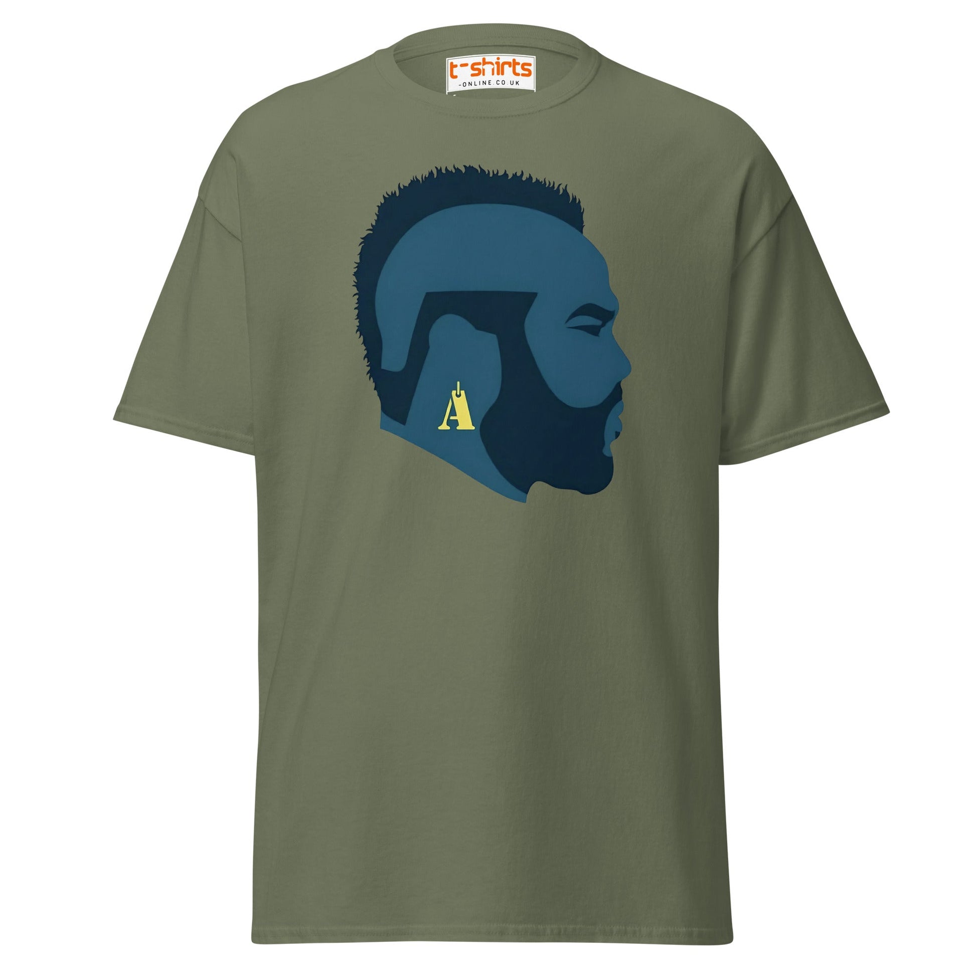 Mr. T Silhouette T-Shirt | Bold Retro Style Tee - Military Green - T-Shirts Online