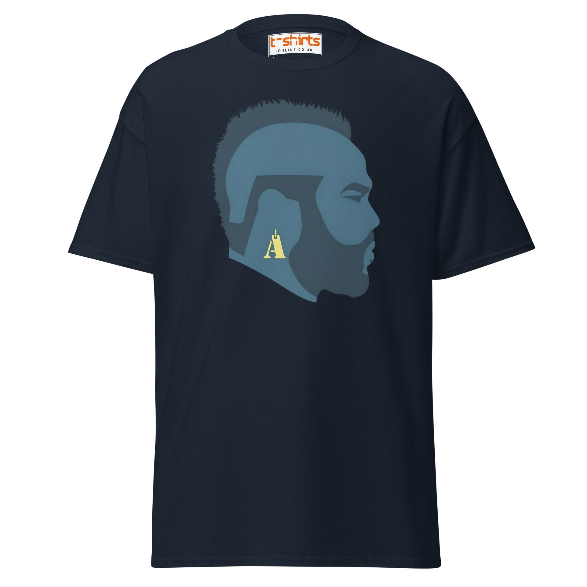 Mr. T Silhouette T-Shirt | Bold Retro Style Tee - Navy - T-Shirts Online