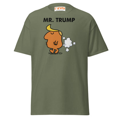 Mr. Trump Funny Parody Gas Cartoon T-Shirt - Military Green - T-Shirts Online