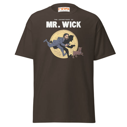 Mr. Wick T-Shirt | Funny John Wick Parody Cartoon Tee - Dark Chocolate - T-Shirts Online