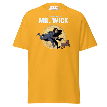 Mr. Wick T-Shirt | Funny John Wick Parody Cartoon Tee - Gold - T-Shirts Online