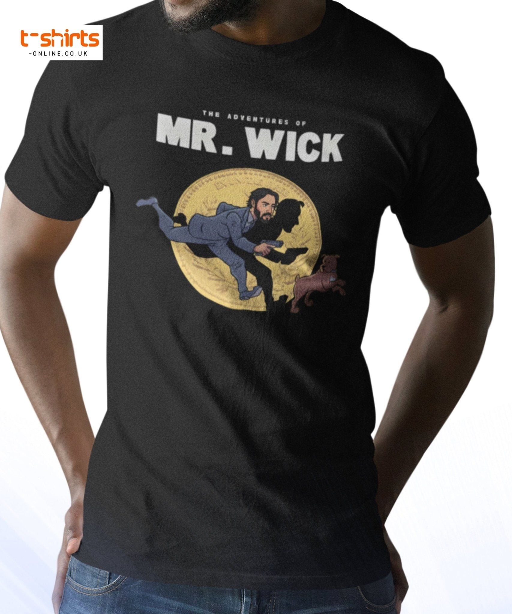 Mr. Wick T-Shirt | Funny John Wick Parody Cartoon Tee - Maroon - T-Shirts Online
