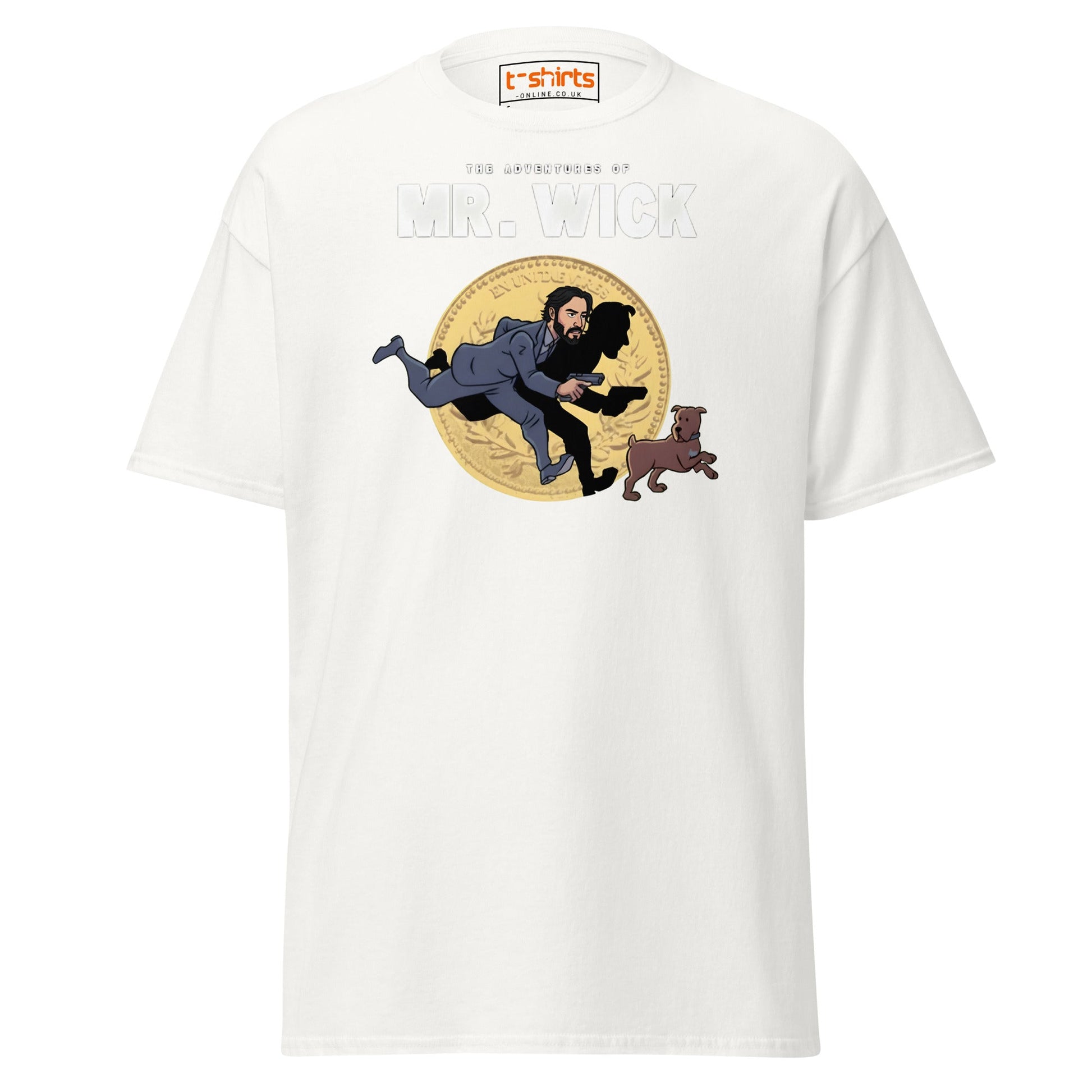 Mr. Wick T-Shirt | Funny John Wick Parody Cartoon Tee - White - T-Shirts Online