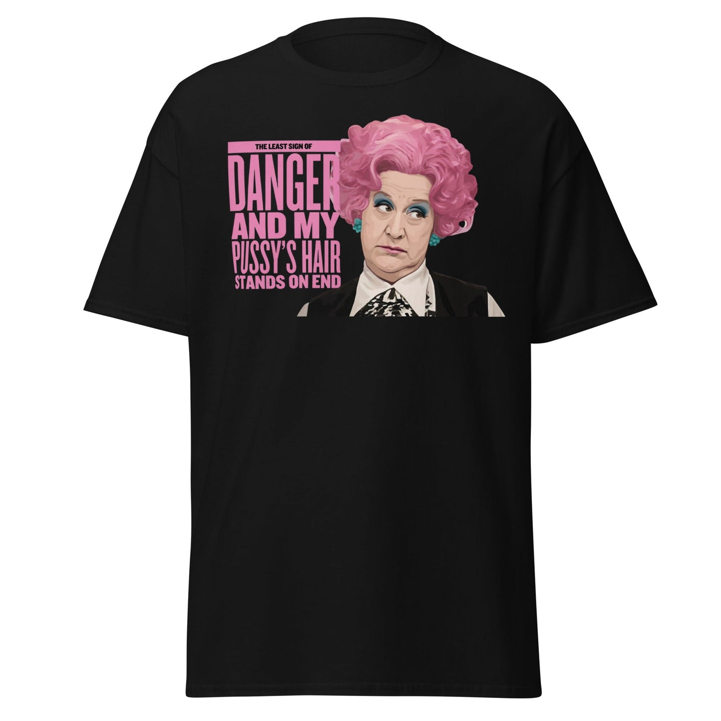 Mrs. Slocombe Pink Hair Funny Quote T-Shirt - Retro Comedy - Black - T-Shirts Online