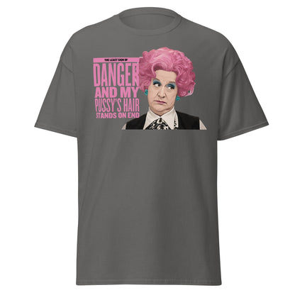 Mrs. Slocombe Pink Hair Funny Quote T-Shirt - Retro Comedy - Charcoal - T-Shirts Online