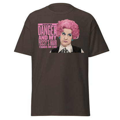 Mrs. Slocombe Pink Hair Funny Quote T-Shirt - Retro Comedy - Dark Chocolate - T-Shirts Online