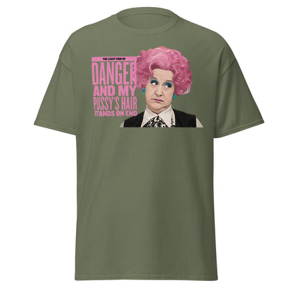 Mrs. Slocombe Pink Hair Funny Quote T-Shirt - Retro Comedy - Military Green - T-Shirts Online
