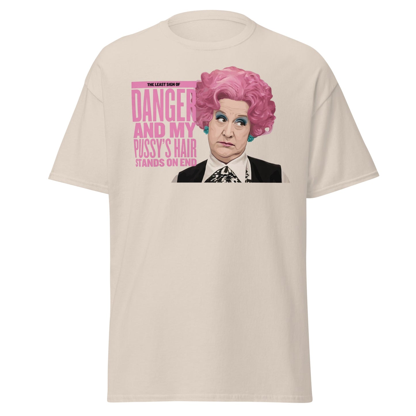 Mrs. Slocombe Pink Hair Funny Quote T-Shirt - Retro Comedy - Natural - T-Shirts Online