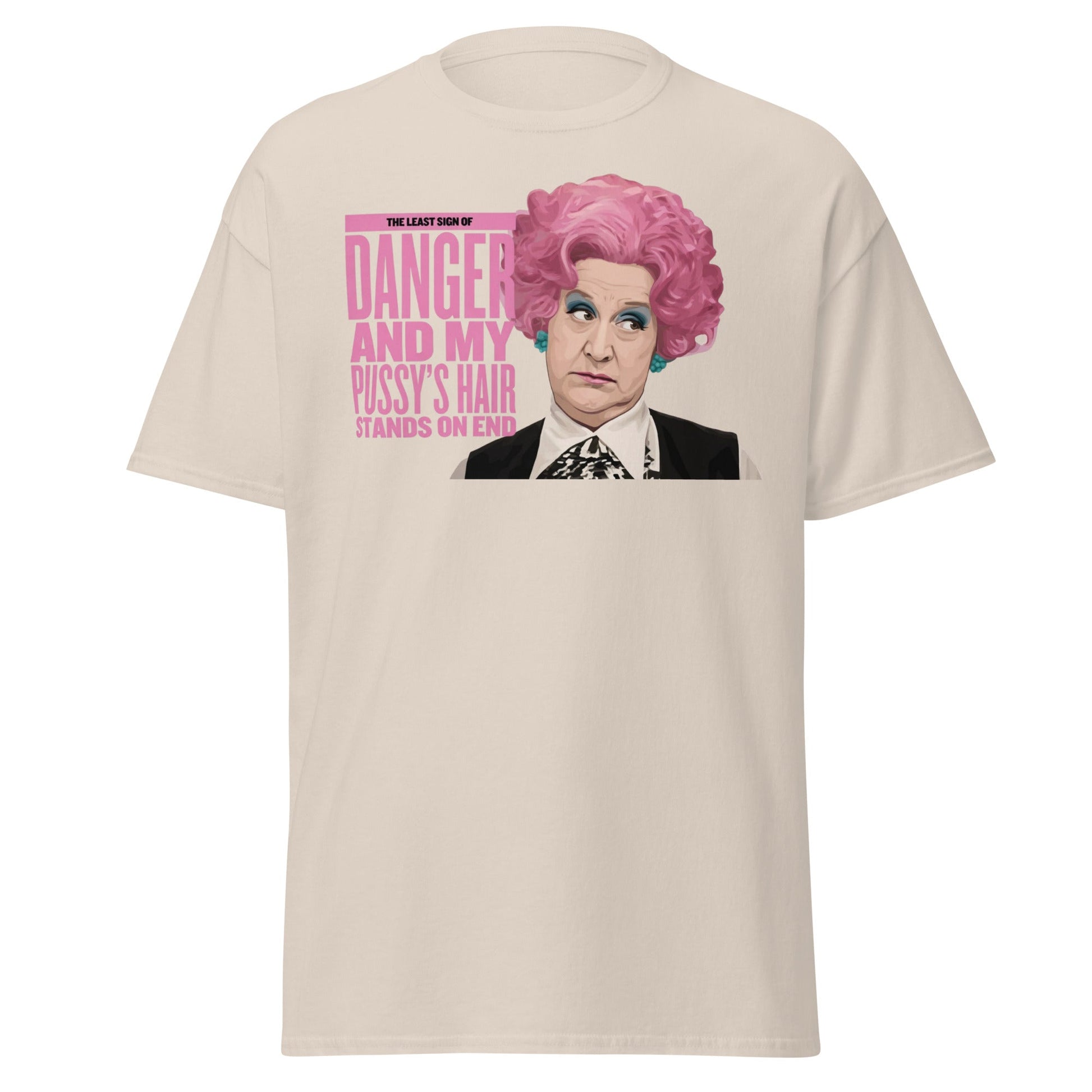 Mrs. Slocombe Pink Hair Funny Quote T-Shirt - Retro Comedy - Natural - T-Shirts Online