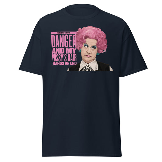Mrs. Slocombe Pink Hair Funny Quote T-Shirt - Retro Comedy - Navy - T-Shirts Online