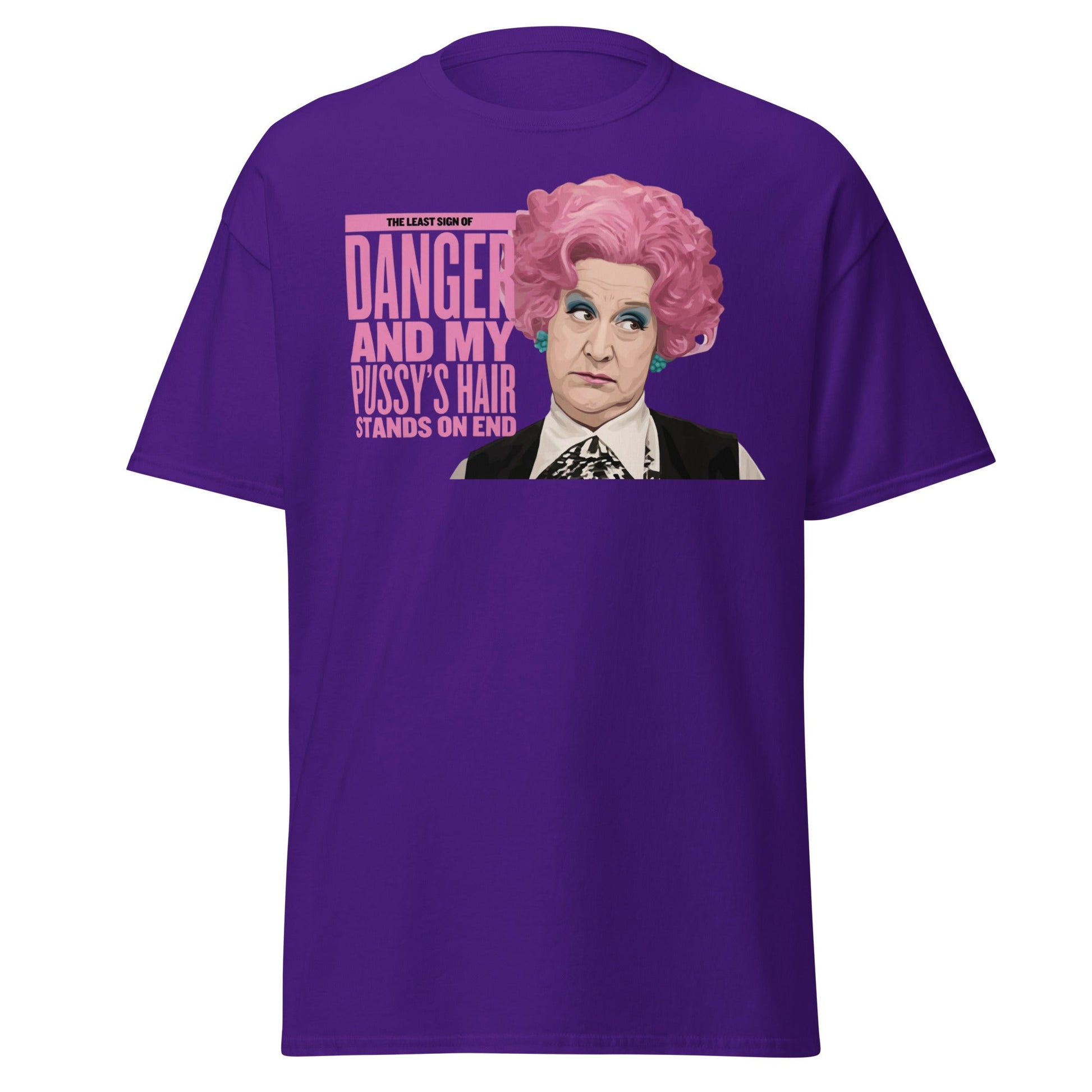 Mrs. Slocombe Pink Hair Funny Quote T-Shirt - Retro Comedy - Purple - T-Shirts Online