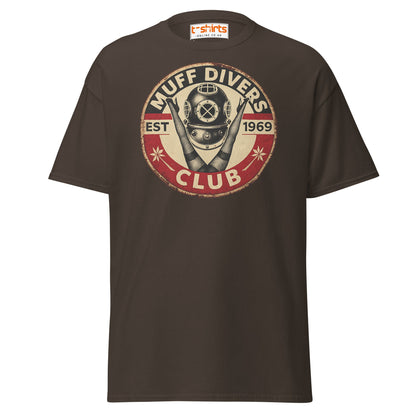 Muff Divers Club T-Shirt – Funny Retro Diver Tee - Dark Chocolate - T-Shirts Online