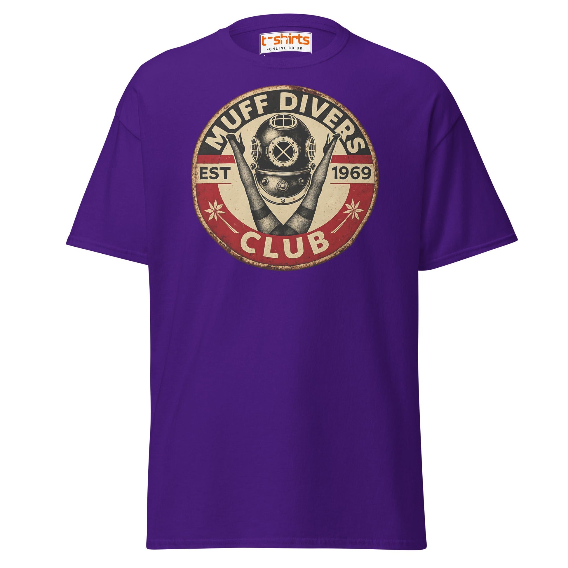 Muff Divers Club T-Shirt – Funny Retro Diver Tee - Purple - T-Shirts Online