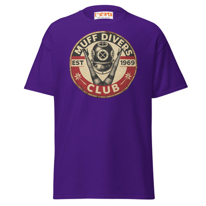 Muff Divers Club T-Shirt – Funny Retro Diver Tee - Purple - T-Shirts Online