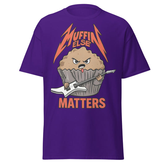 Muffin Else Matters T-Shirt | Funny Heavy Metal Pun Tee - Purple - T-Shirts Online