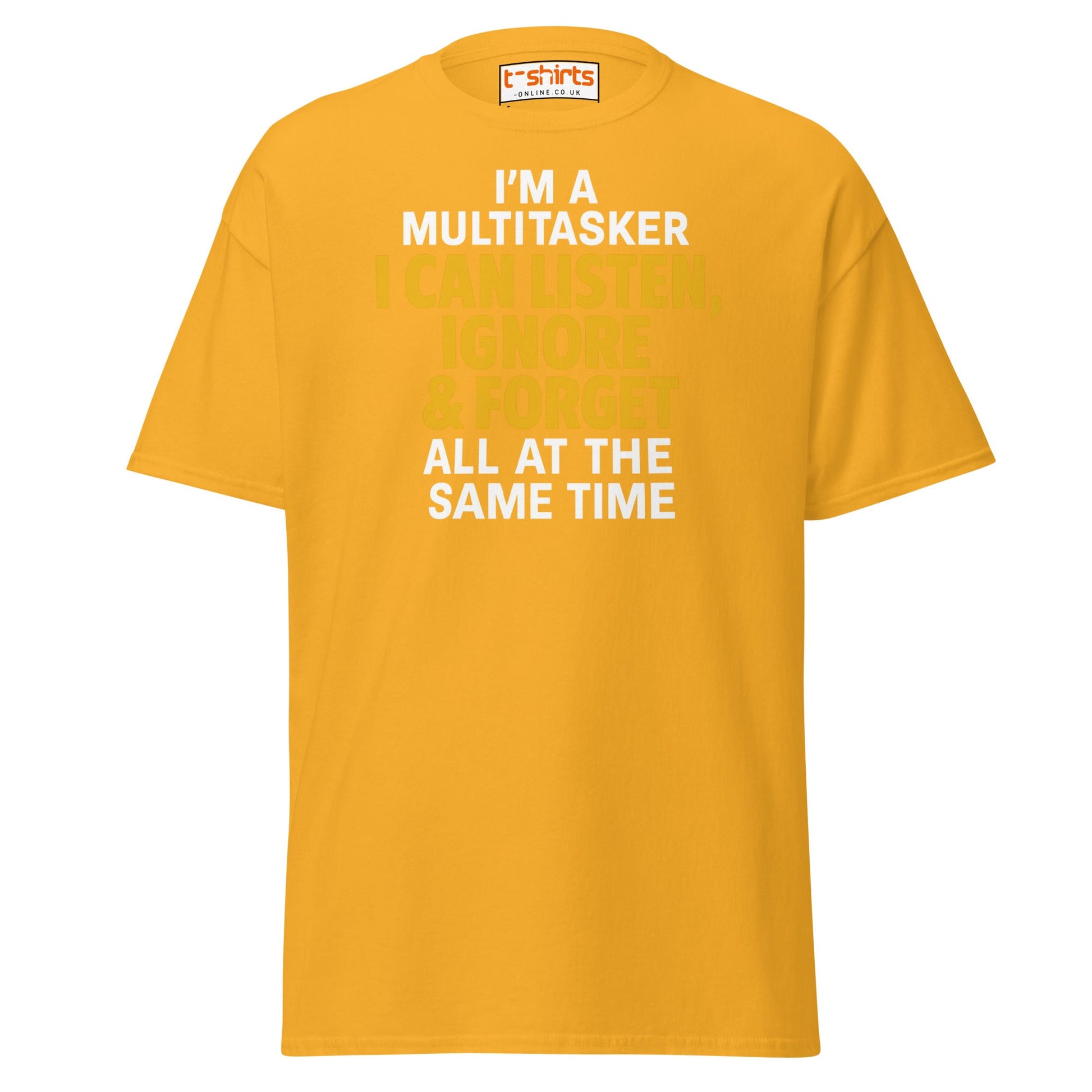 Multitasker Funny Quote T-Shirt - Gold - T-Shirts Online