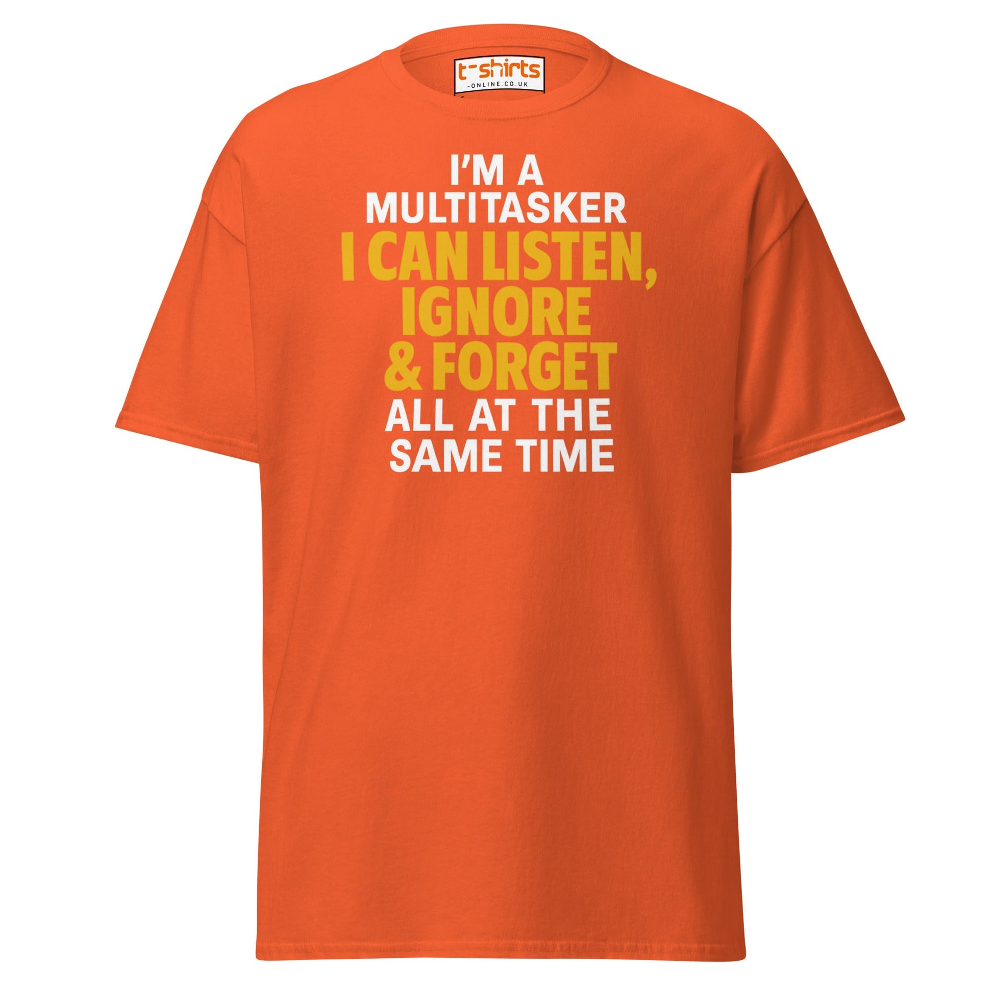 Multitasker Funny Quote T-Shirt - Orange - T-Shirts Online