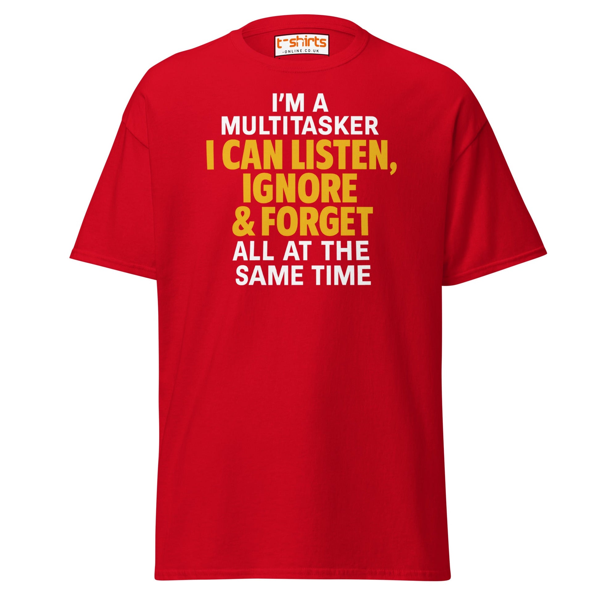 Multitasker Funny Quote T-Shirt - Red - T-Shirts Online