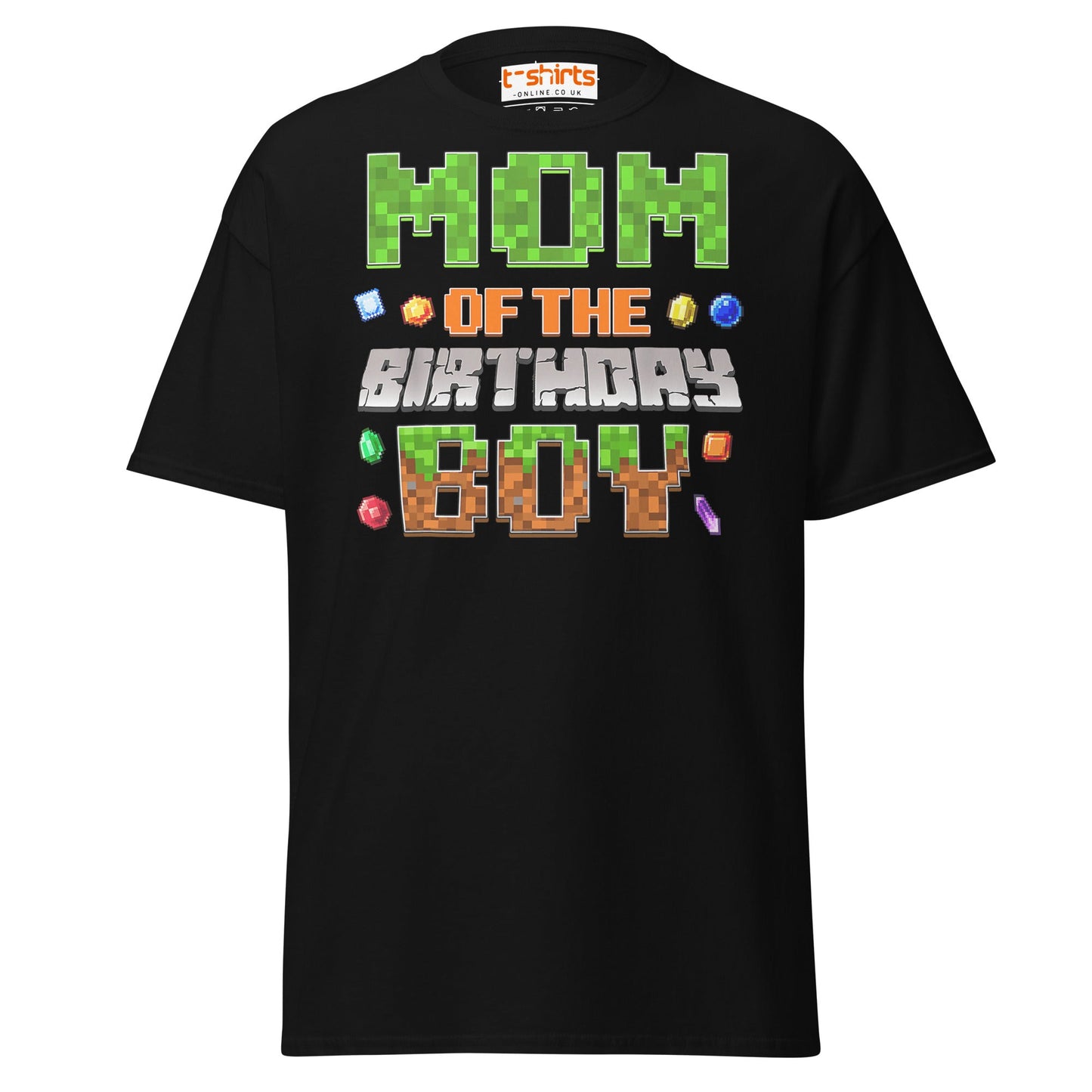 Mum of the Birthday Boy T-Shirt | Pixel Gamer Design - Black - T-Shirts Online