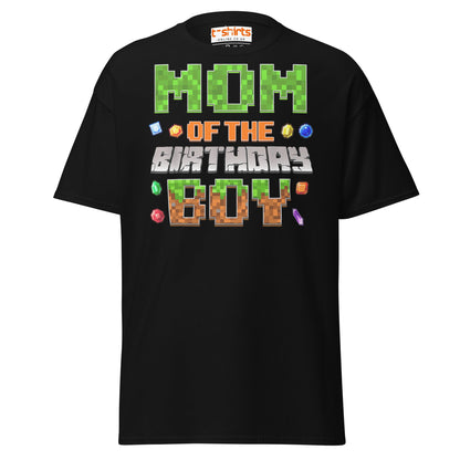 Mum of the Birthday Boy T-Shirt | Pixel Gamer Design - Black - T-Shirts Online