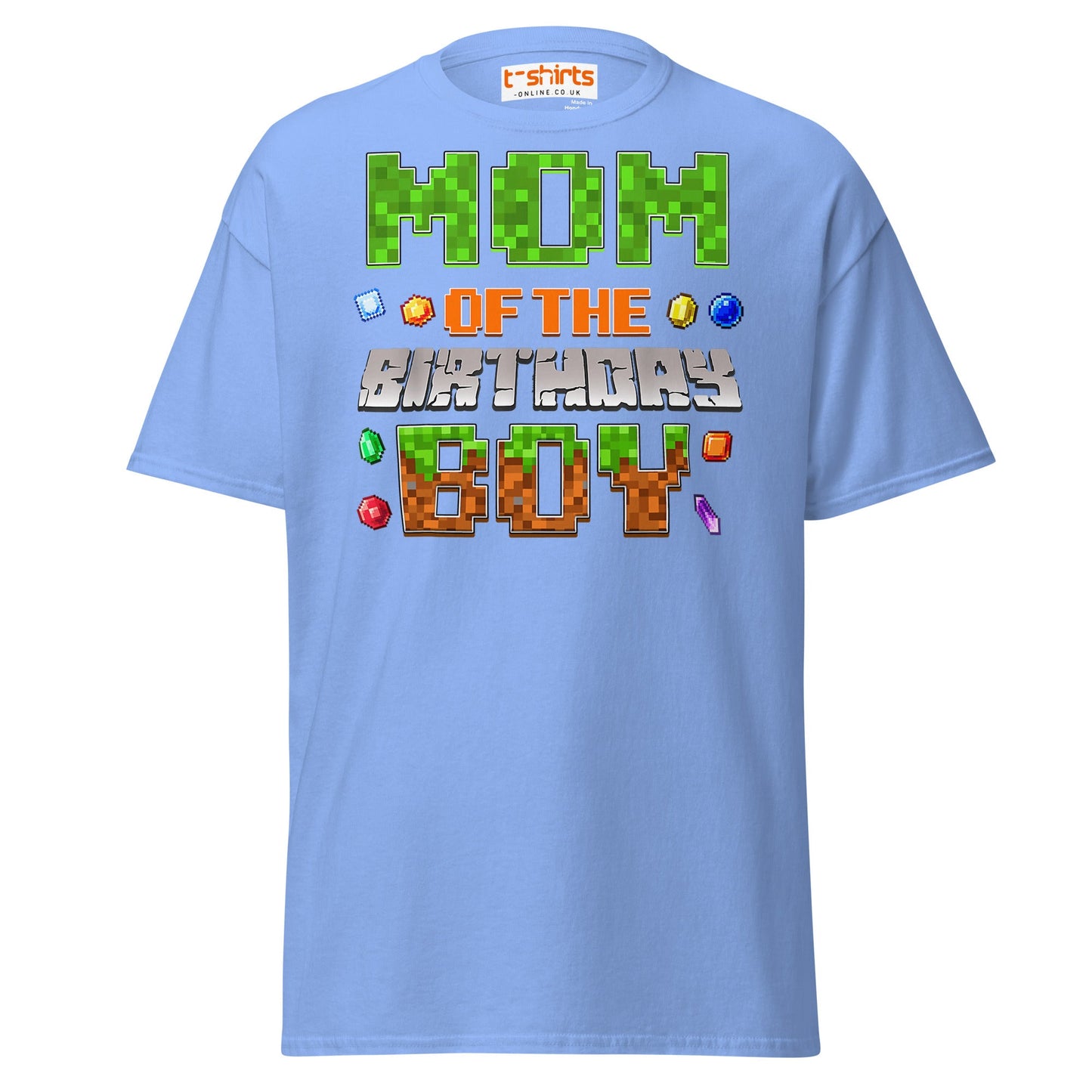 Mum of the Birthday Boy T-Shirt | Pixel Gamer Design - Carolina Blue - T-Shirts Online
