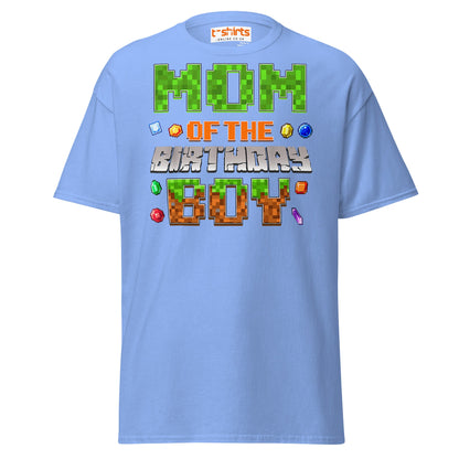 Mum of the Birthday Boy T-Shirt | Pixel Gamer Design - Carolina Blue - T-Shirts Online
