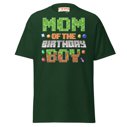 Mum of the Birthday Boy T-Shirt | Pixel Gamer Design - Forest Green - T-Shirts Online