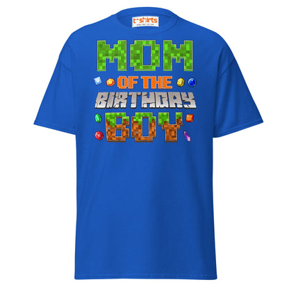 Mum of the Birthday Boy T-Shirt | Pixel Gamer Design - Royal - T-Shirts Online