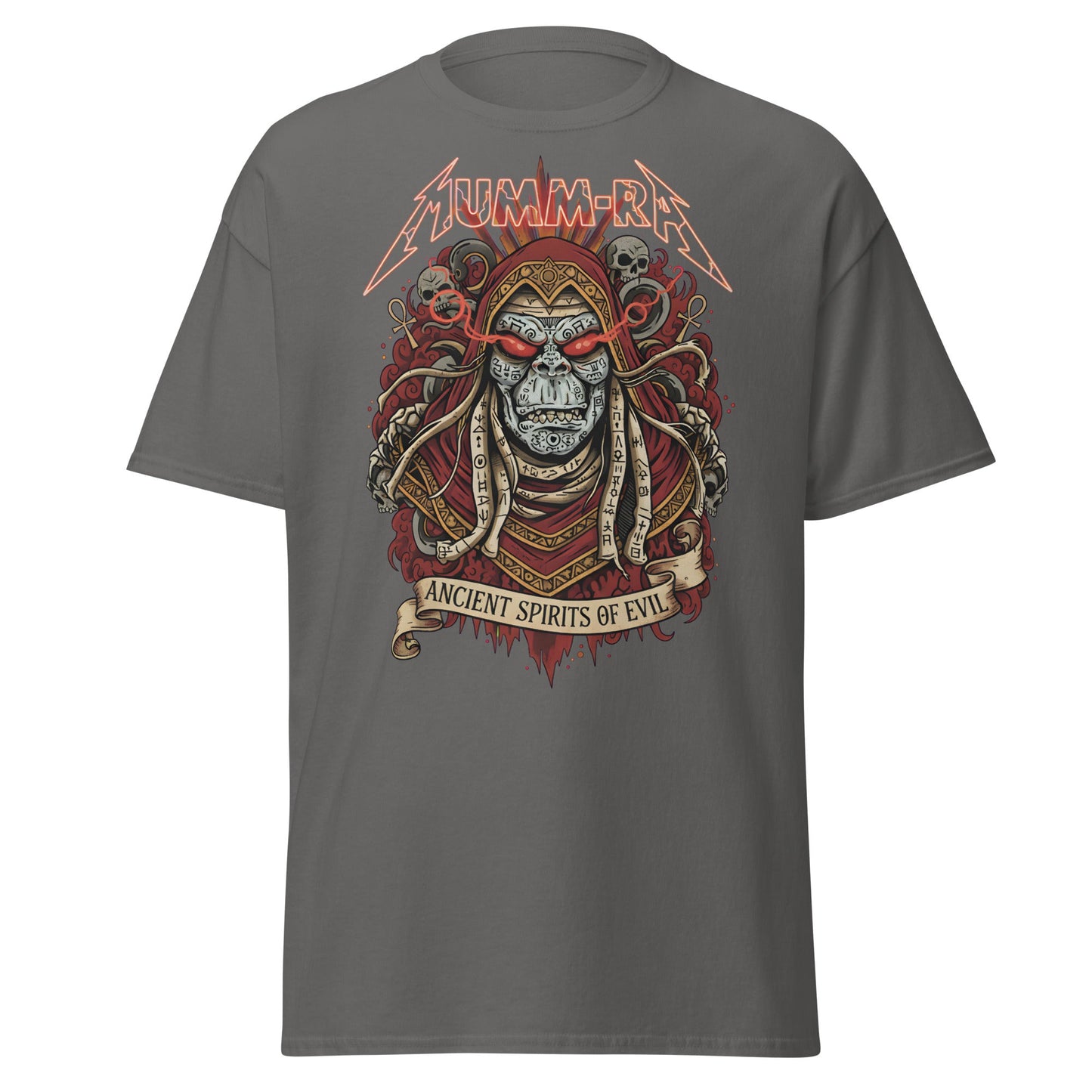 Mumm - Ra Ancient Spirits T-Shirt - ThunderCats Metal Tee - Charcoal - T-Shirts Online