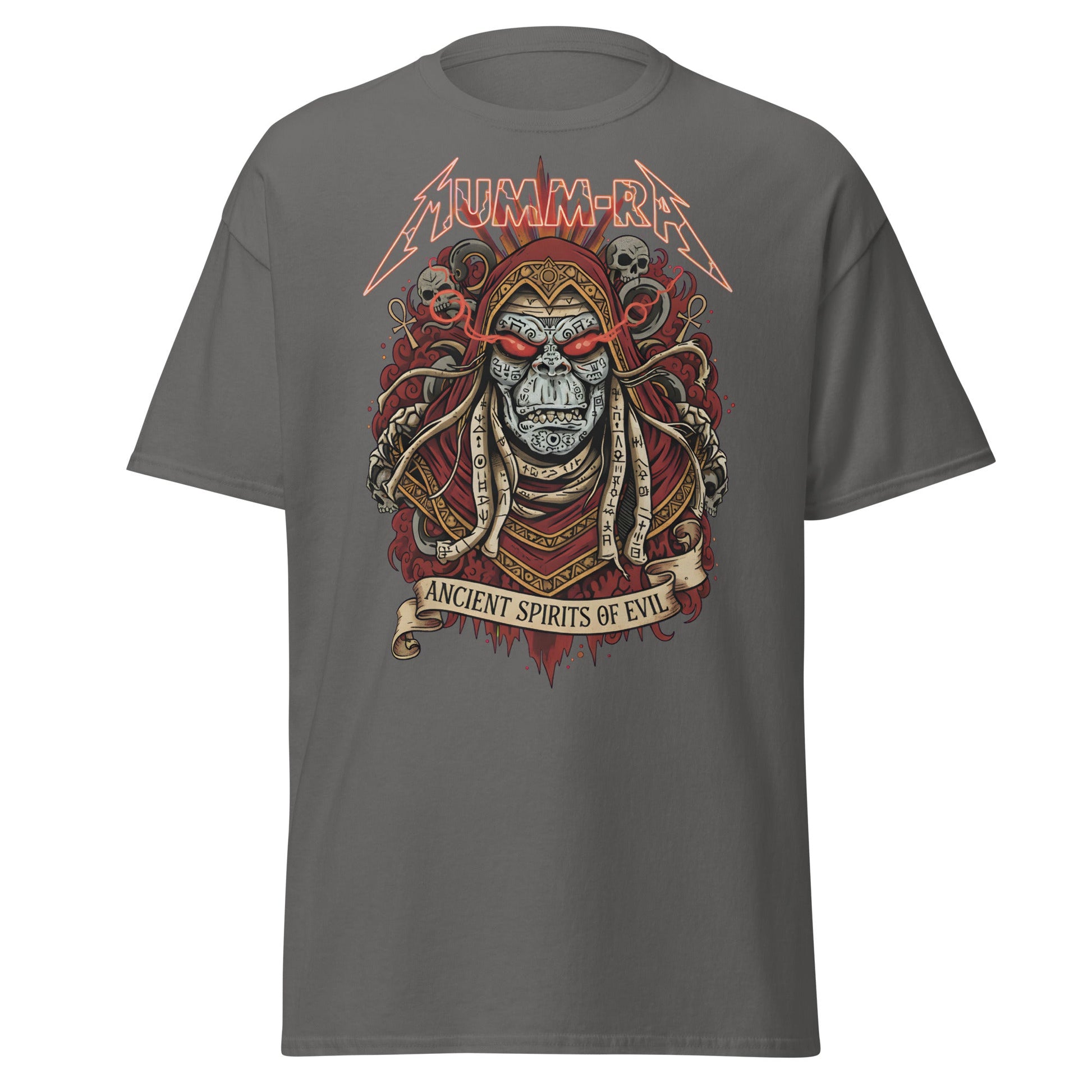 Mumm - Ra Ancient Spirits T-Shirt - ThunderCats Metal Tee - Charcoal - T-Shirts Online