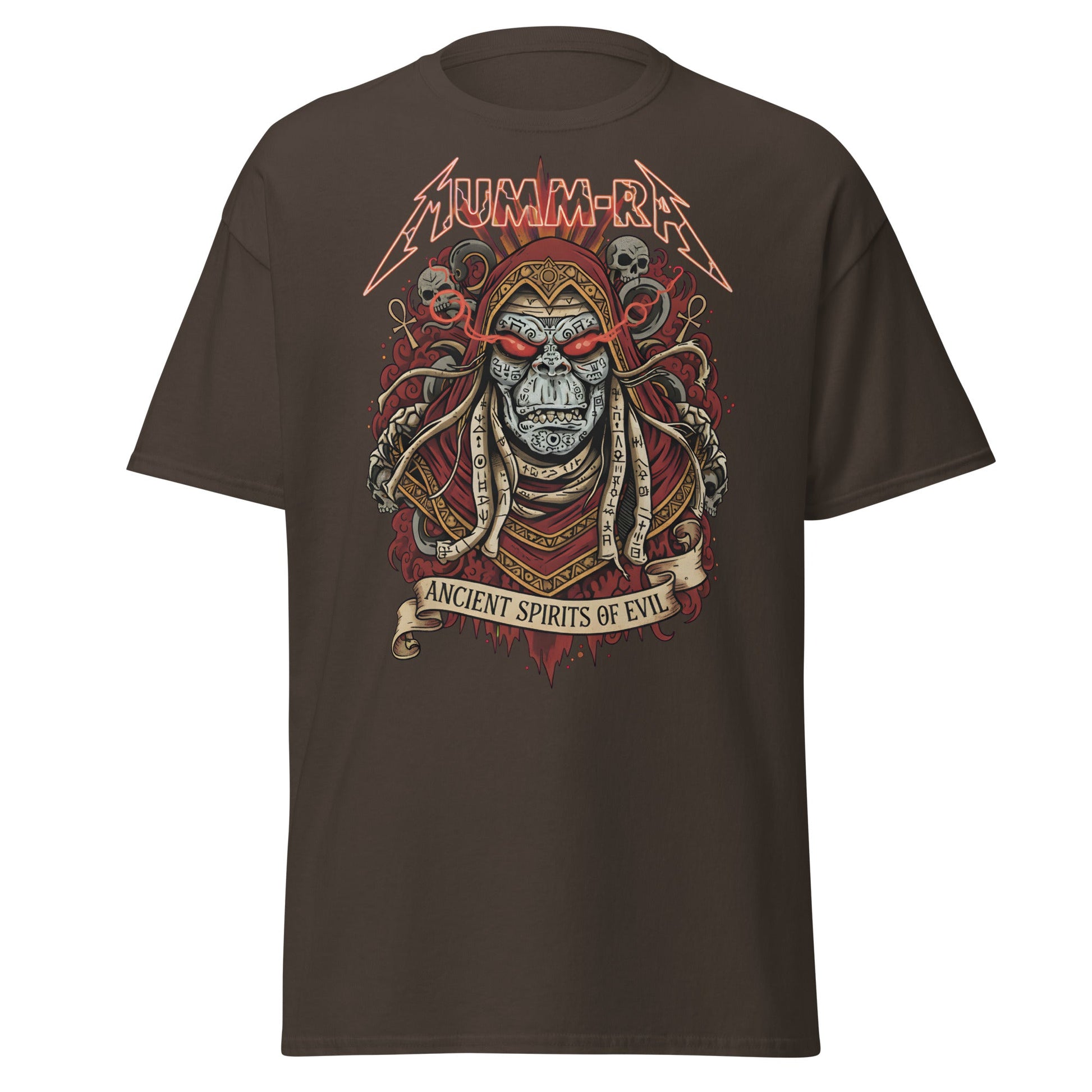 Mumm - Ra Ancient Spirits T-Shirt - ThunderCats Metal Tee - Dark Chocolate - T-Shirts Online
