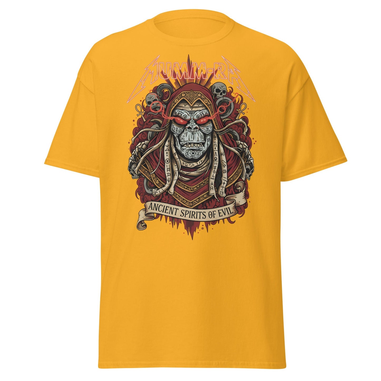 Mumm - Ra Ancient Spirits T-Shirt - ThunderCats Metal Tee - Gold - T-Shirts Online