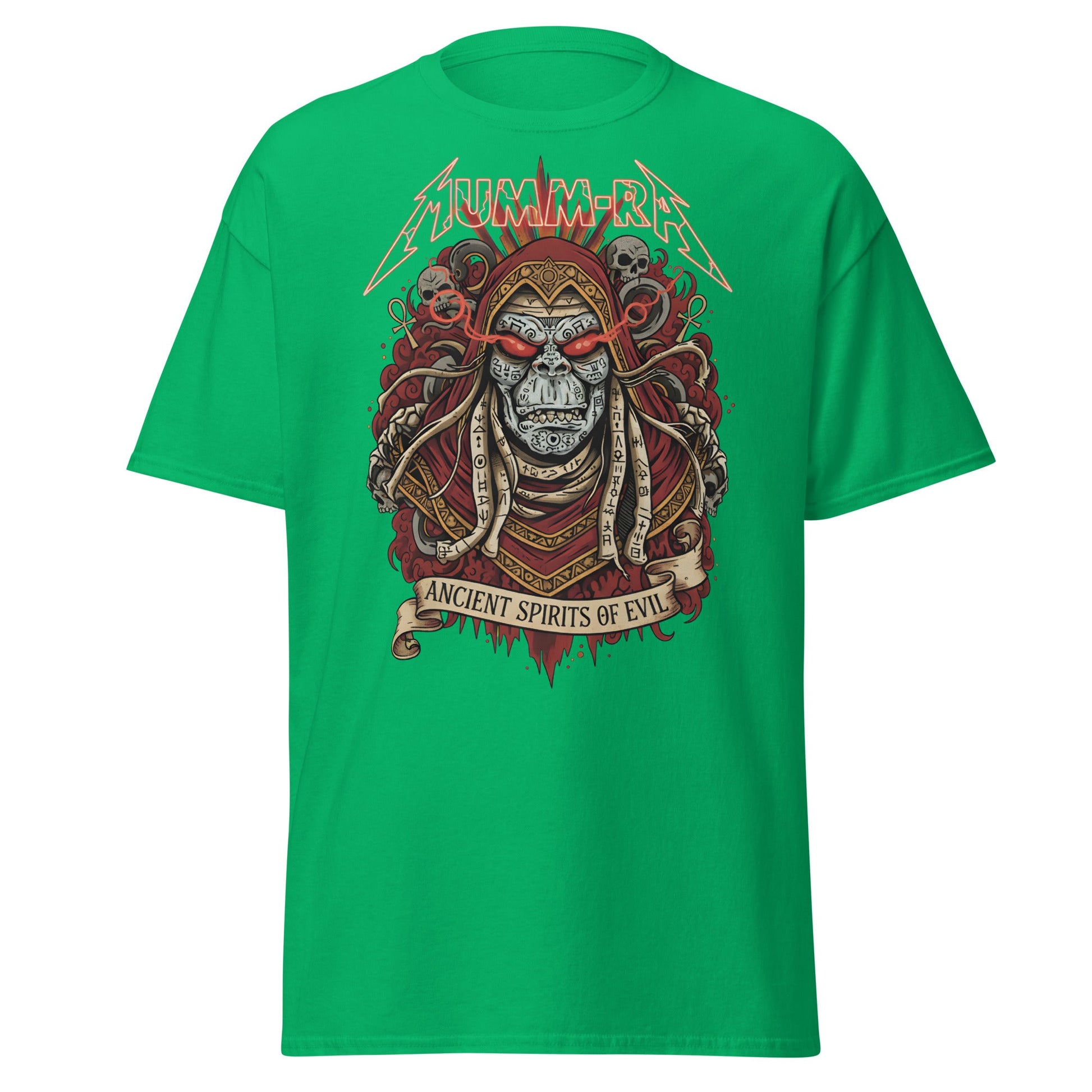 Mumm - Ra Ancient Spirits T-Shirt - ThunderCats Metal Tee - Irish Green - T-Shirts Online