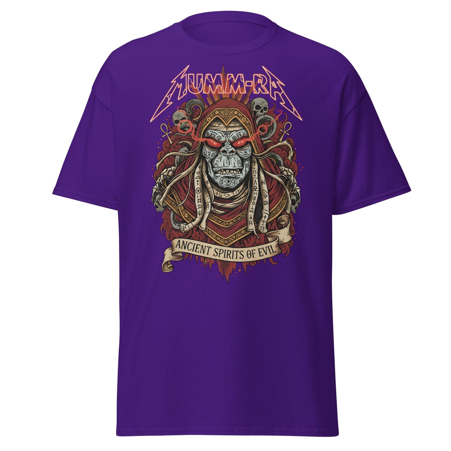 Mumm - Ra Ancient Spirits T-Shirt - ThunderCats Metal Tee - Purple - T-Shirts Online