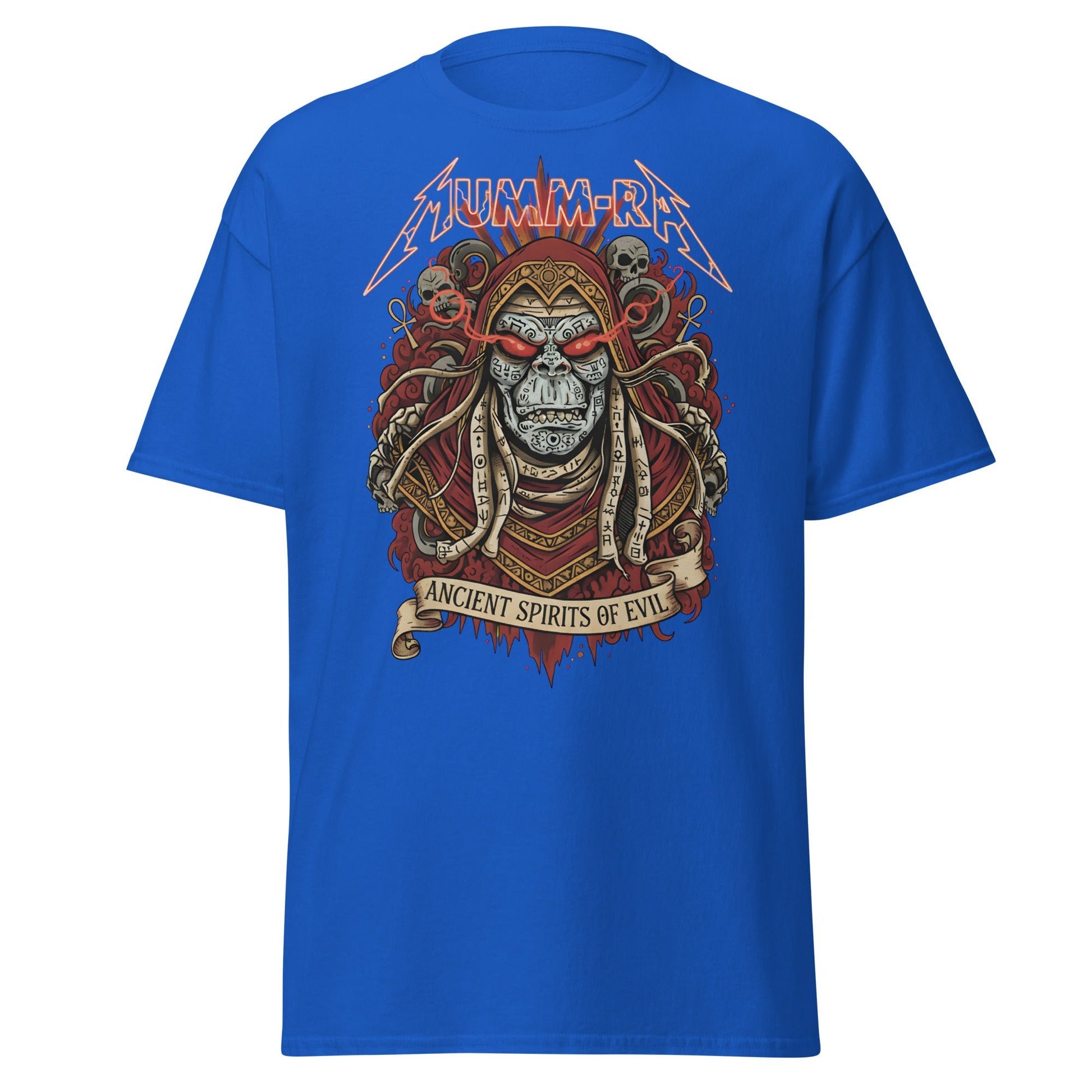 Mumm - Ra Ancient Spirits T-Shirt - ThunderCats Metal Tee - Royal - T-Shirts Online