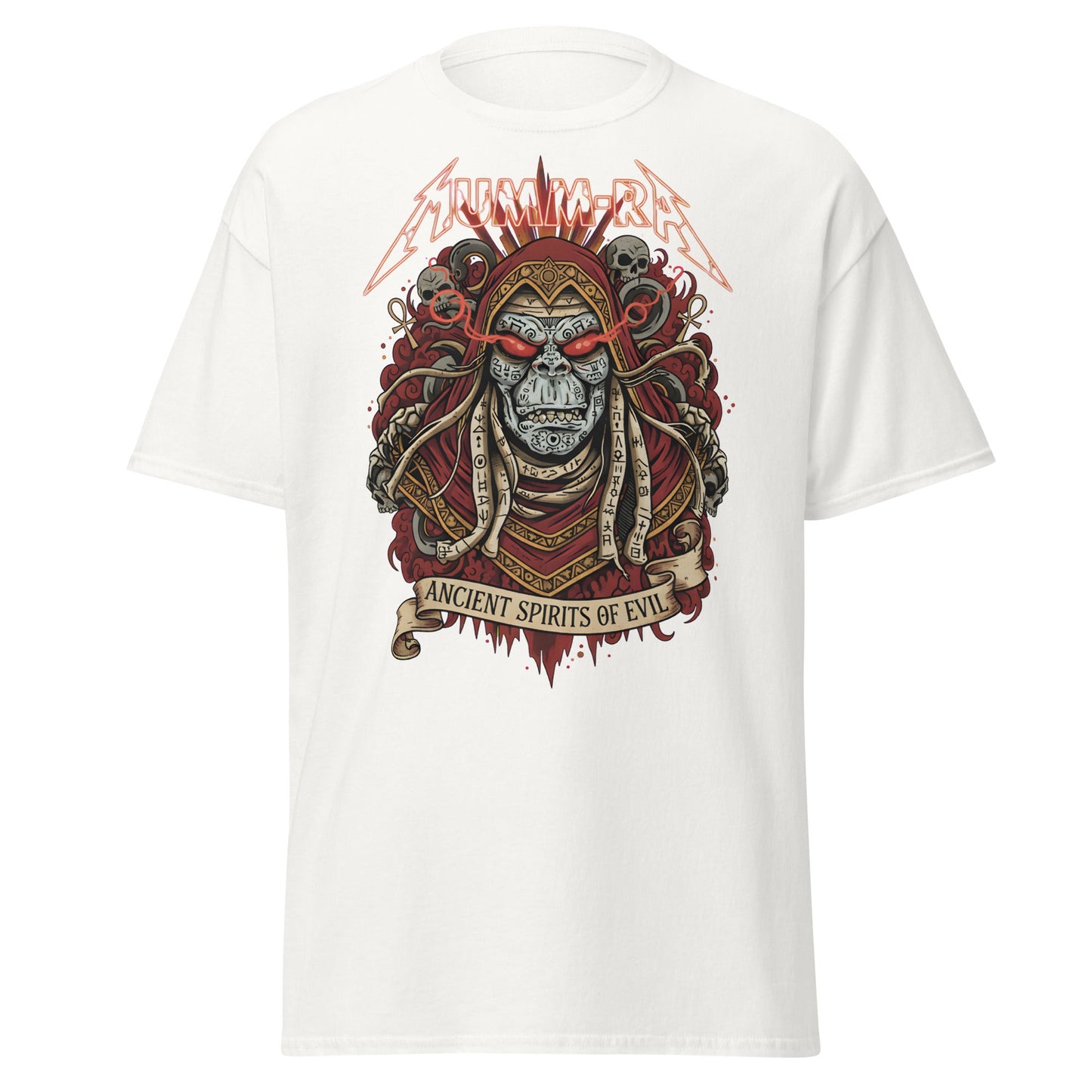 Mumm - Ra Ancient Spirits T-Shirt - ThunderCats Metal Tee - White - T-Shirts Online