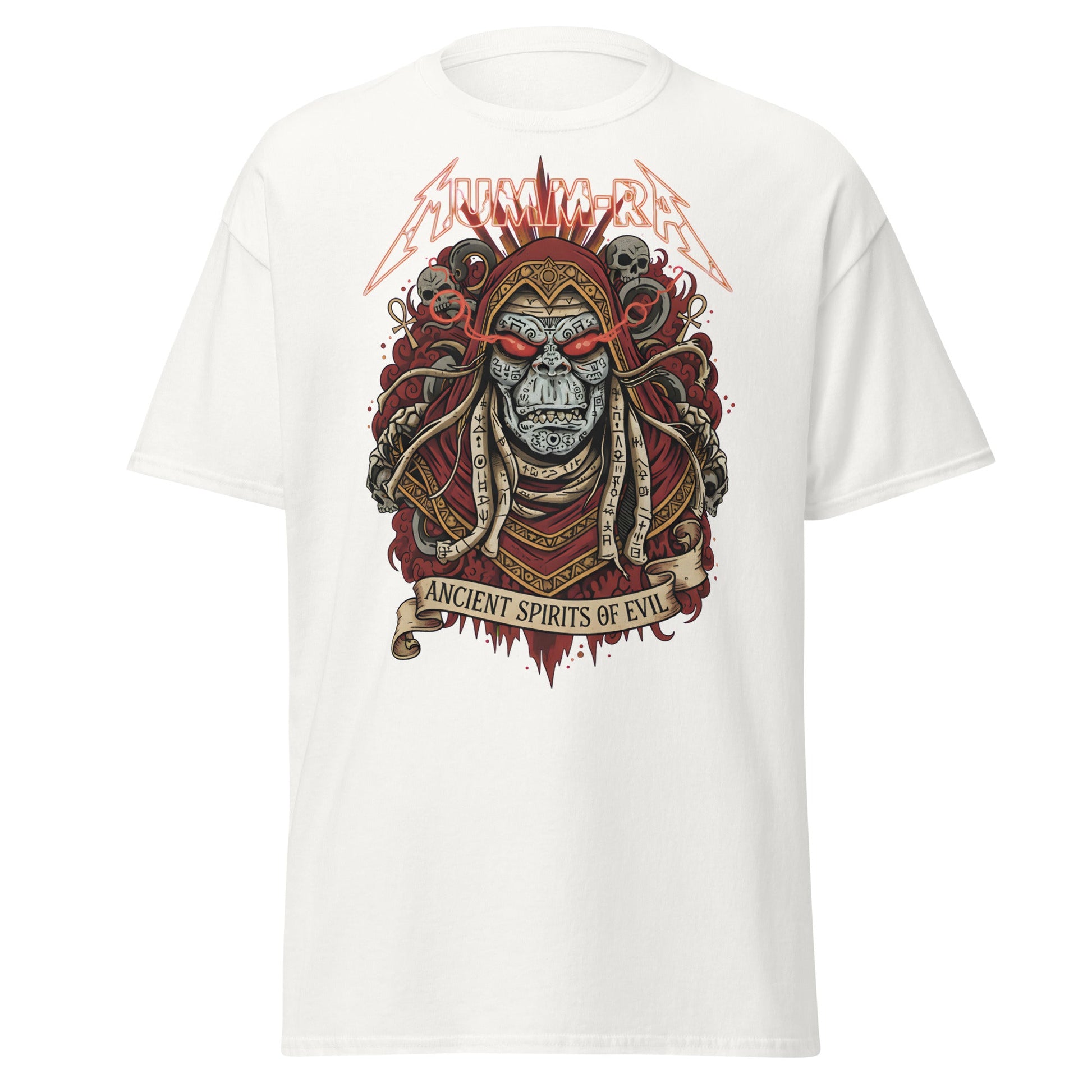 Mumm - Ra Ancient Spirits T-Shirt - ThunderCats Metal Tee - White - T-Shirts Online