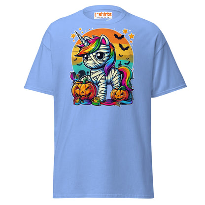 Mummy Unicorn T-Shirt | Cute Halloween Rainbow Tee - Carolina Blue - T-Shirts Online