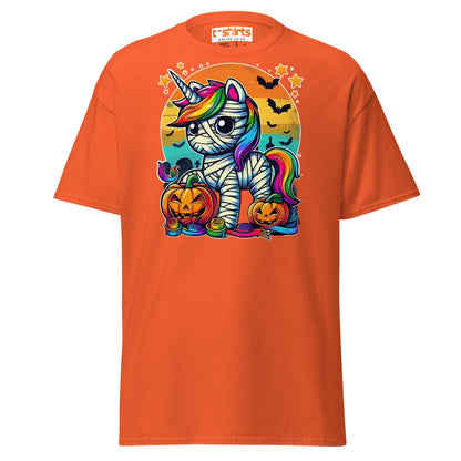 Mummy Unicorn T-Shirt | Cute Halloween Rainbow Tee - Orange - T-Shirts Online